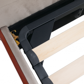 Ágy ágyráccsal. 180x200. szürkésbarna Taupe Velvet szovet. BARETO