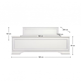 Ágy. 180x200. alpesi fehér. KENTAK