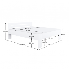 Ágy. 180x200. fehér. BASIS