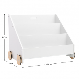 Gyerek konyvespolc kerekekkel. fehér. BERUS Gyerek konyvespolc kerekekkel. fehér. BERUS