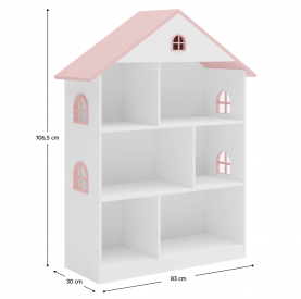 Gyerek konyvespolc. fehér/rózsaszín. MAISON TYP 1