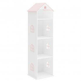 Gyerek konyvespolc. fehér/rózsaszín. MAISON TYP 2