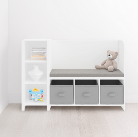 Polcállvány paddal. fehér/szürke. BENKO