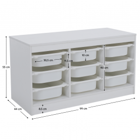 Rendszerező tárolódobozokkal. fehér. TRIMAL Rendszerező tárolódobozokkal. fehér. TRIMAL