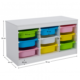 Rendszerező tárolódobozokkal. fehér/színes. TRIMAL