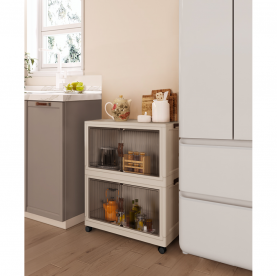 Összecsukható szekrény. fehér/barna. műanyag. POSA TYP 1