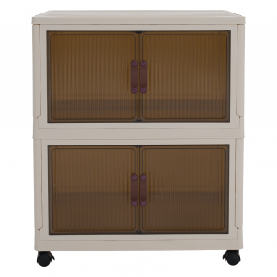 Összecsukható szekrény. fehér/barna. műanyag. POSA TYP 1