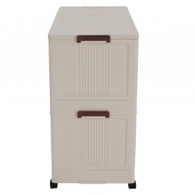 Összecsukható szekrény. fehér/barna. műanyag. POSA TYP 1