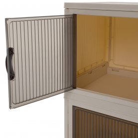 Összecsukható szekrény. fehér/barna. műanyag. POSA TYP 1