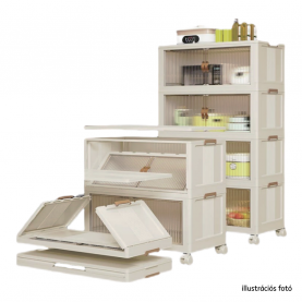 Összecsukható szekrény. fehér/barna. műanyag. POSA TYP 2