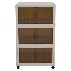 Összecsukható szekrény. fehér/barna. műanyag. POSA TYP 2