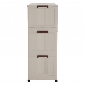 Összecsukható szekrény. fehér/barna. műanyag. POSA TYP 2