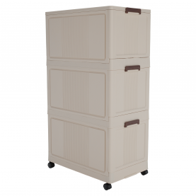 Összecsukható szekrény. fehér/barna. műanyag. POSA TYP 2