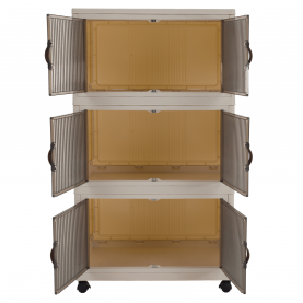 Összecsukható szekrény. fehér/barna. műanyag. POSA TYP 2