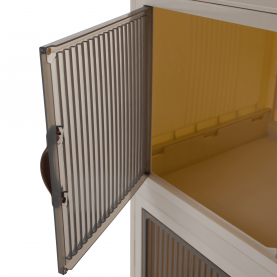 Összecsukható szekrény. fehér/barna. műanyag. POSA TYP 2