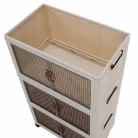 Összecsukható szekrény. fehér/barna. műanyag. POSA TYP 2