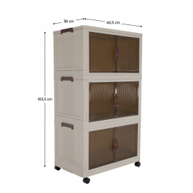 Összecsukható szekrény. fehér/barna. műanyag. POSA TYP 2