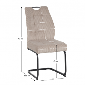 Étkezőszék. barnásszürke Taupe/fekete. KELMA Étkezőszék. barnásszürke Taupe/fekete. KELMA