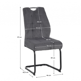 Étkezőszék. szürke/fekete. KELMA Étkezőszék. szürke/fekete. KELMA