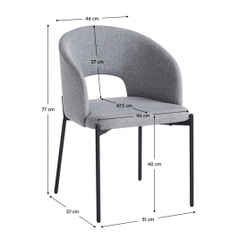 Étkezőszék. szürke/fekete. LONKA Étkezőszék. szürke/fekete. LONKA
