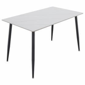 Étkezőasztal. fehér márvány/fekete. 121x71 cm. FLORENC TYP 1