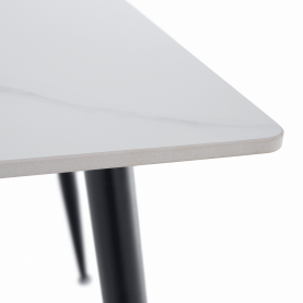 Étkezőasztal. fehér márvány/fekete. 121x71 cm. FLORENC TYP 1