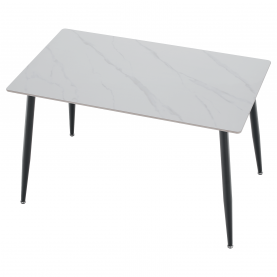 Étkezőasztal. fehér márvány/fekete. 121x71 cm. FLORENC TYP 1