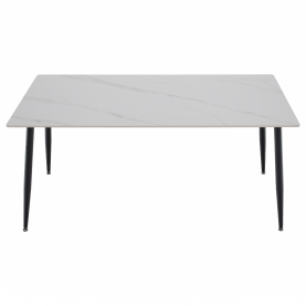 Étkezőasztal. fehér márvány/fekete. 160x80 cm. FLORENC TYP 2