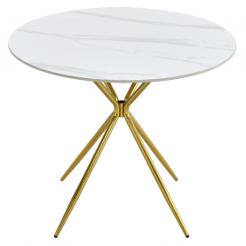 Étkezőasztal. fehér márvány/gold arany króm. átmérő 90 cm. MEKNER Étkezőasztal. fehér márvány/gold arany króm. átmérő 90 cm. MEKNER