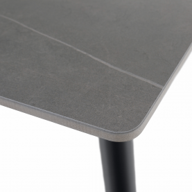 Étkezőasztal. szürke márvány/fekete. 160x80 cm. FLORENC TYP 2