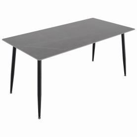 Étkezőasztal. szürke márvány/fekete. 160x80 cm. FLORENC TYP 2