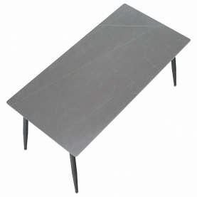 Étkezőasztal. szürke márvány/fekete. 160x80 cm. FLORENC TYP 2