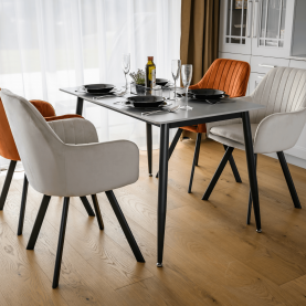 Étkezőasztal. szürke/fekete. 121x71 cm. FLORENC TYP 1