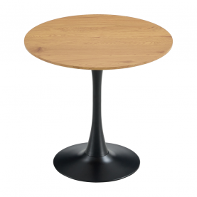 Étkezőasztal. tolgy/fekete. átmérő 80 cm. REVENTON NEW