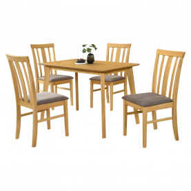 Étkezőgarnitúra 1+4. világos sonoma tolgy/sotétbarna. ROIS SET