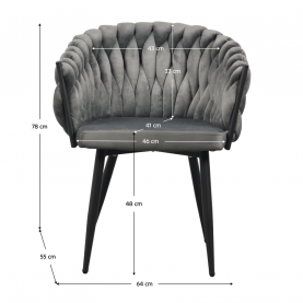 Étkezőszék. sotétszürke Velvet szovet/fekete. BLER