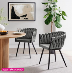 Étkezőszék. sotétszürke Velvet szovet/fekete. BLER