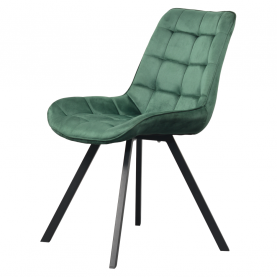 Étkezőszék. sotétzold Velvet szovet/fekete. SAMIRA