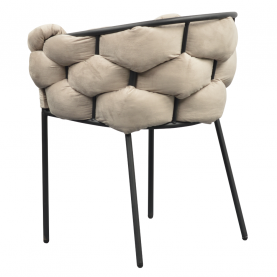 Étkezőszék. szürkésbarna Taupe Velvet szovet/fekete. DOROTA