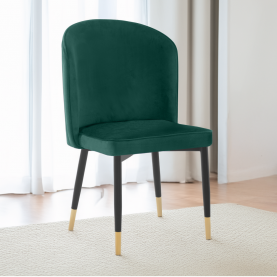 Étkezőszék. zold Velvet szovet/fekete. UDAJA