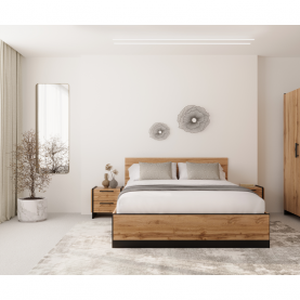 Éjjeliszekrény. 2 db-os szett. wotan tolgy/fekete. AMONI 2S Éjjeliszekrény. 2 db-os szett. wotan tolgy/fekete. AMONI 2S