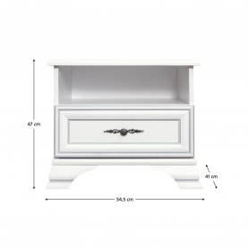 Éjjeliszekrény. alpesi fehér. KENTAK KOM1S Éjjeliszekrény. alpesi fehér. KENTAK KOM1S