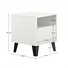 Éjjeliszekrény. fehér. BOGAN NEW 1S