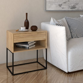 Éjjeliszekrény/kisasztal. artisan tolgy/fekete. ARTI TYP 2