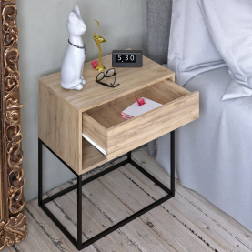 Éjjeliszekrény/kisasztal. artisan tolgy/fekete. ARTI TYP 2