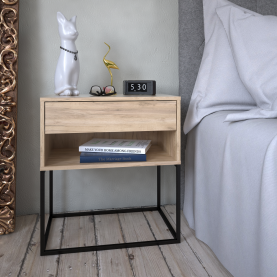 Éjjeliszekrény/kisasztal. artisan tolgy/fekete. ARTI TYP 2