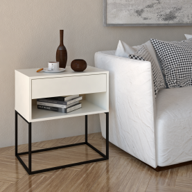 Éjjeliszekrény/kisasztal. fehér/fekete. ARTI TYP 2