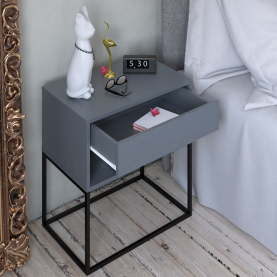 Éjjeliszekrény/kisasztal. grafit/fekete. ARTI TYP 2