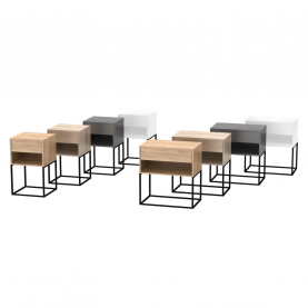 Éjjeliszekrény/kisasztal. sonoma tolgy/fekete. ARTI TYP 2