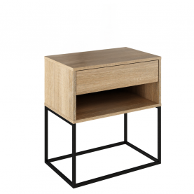 Éjjeliszekrény/kisasztal. sonoma tolgy/fekete. ARTI TYP 2
